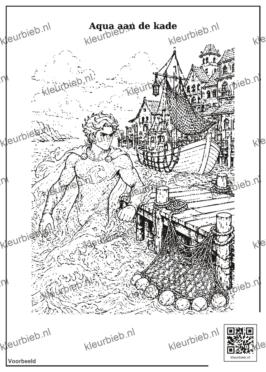 Kleurplaat: Aqua aan de kade