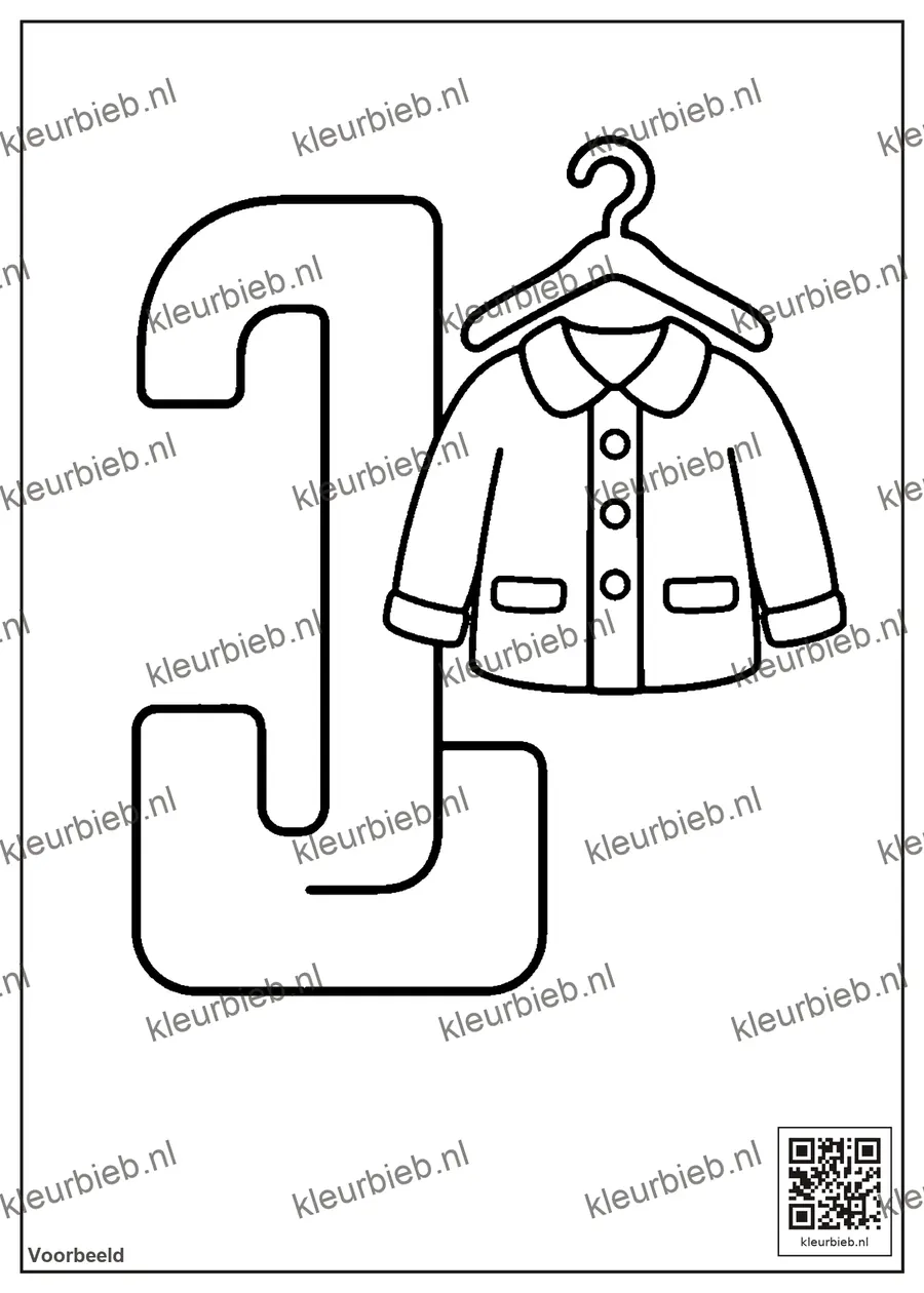 Kleurplaat: De letter J