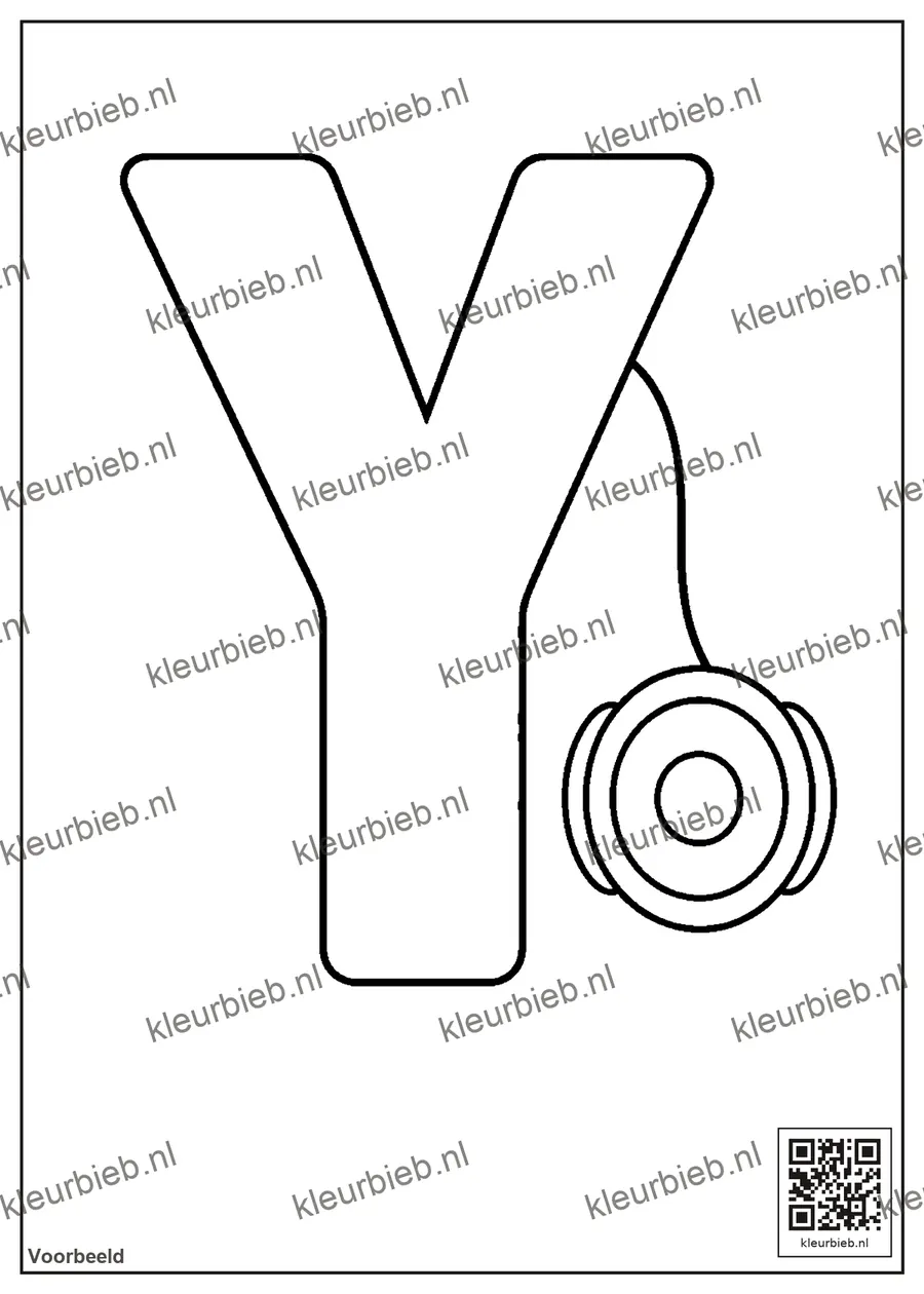 Kleurplaat: De letter Y
