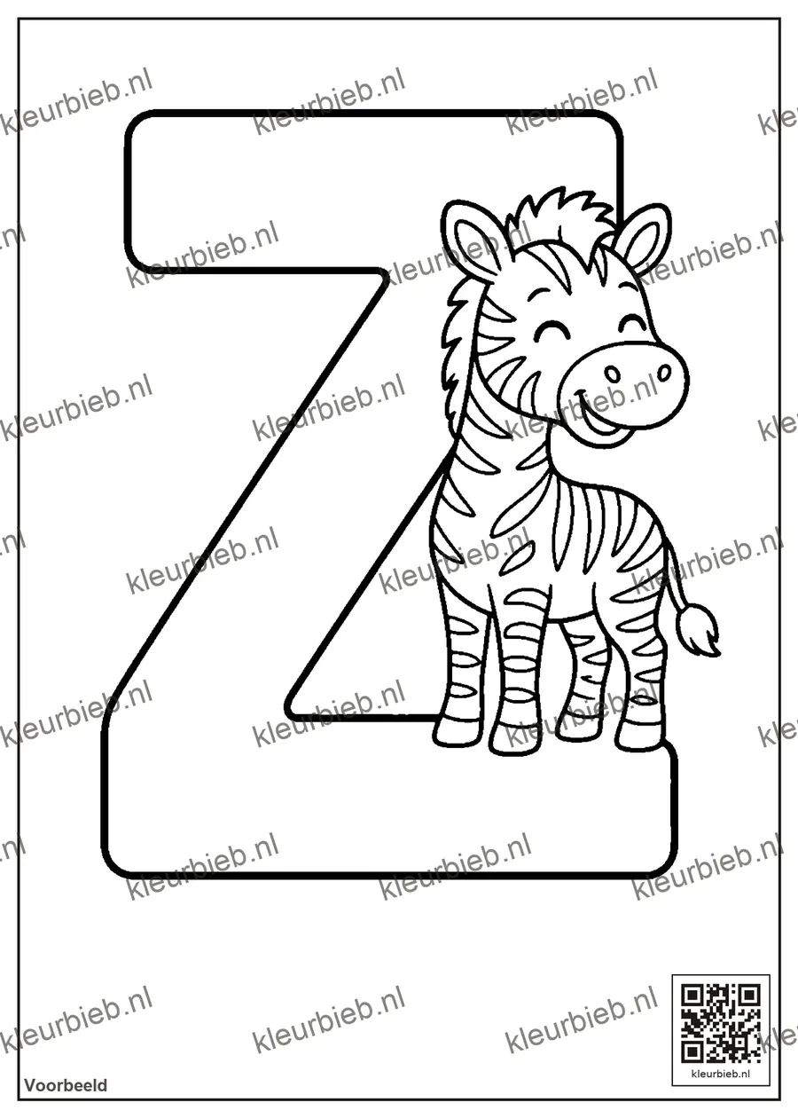 Kleurplaat: De letter Z