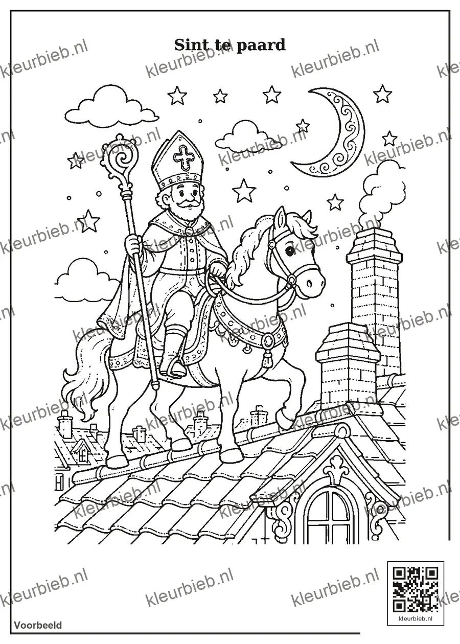 Kleurplaat: Sint op Amerigo