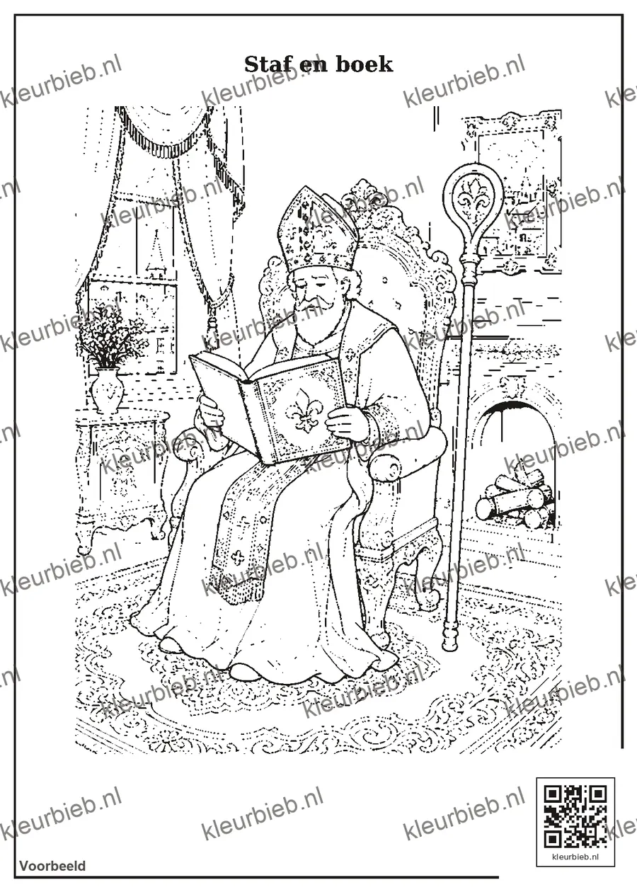 Kleurplaat: Staf en boek