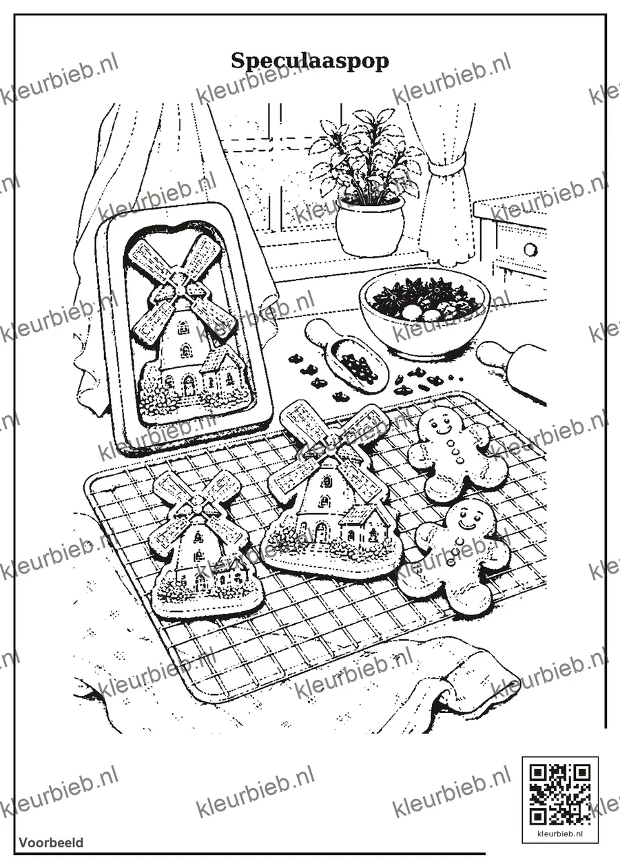 Kleurplaat: Speculaaspop