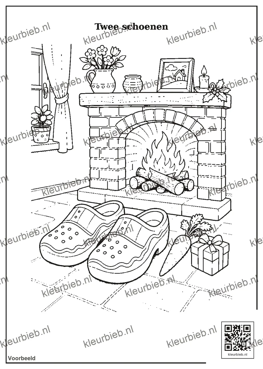 Kleurplaat: Twee schoenen